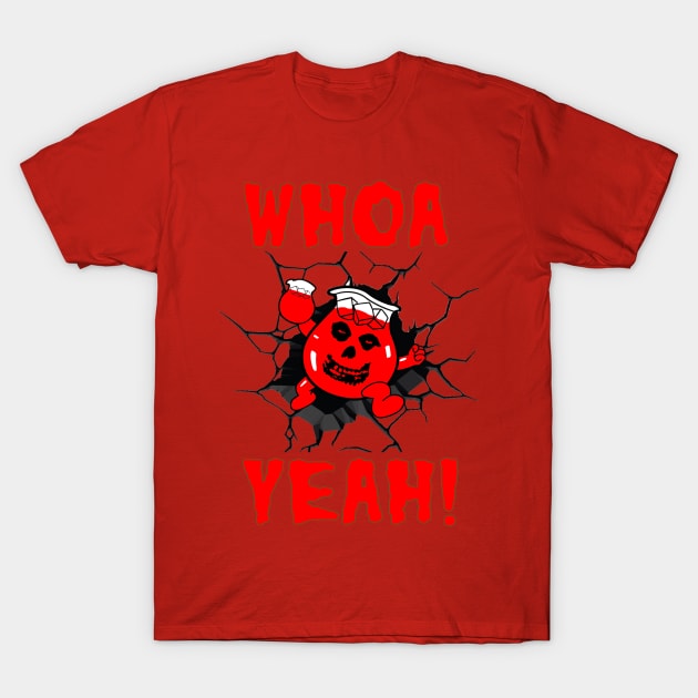 Ghoul Aid - Whoa Yeah! Crimson Ghost Mashup Red T-Shirt by Controlled Chaos